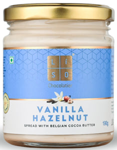 Vanilla Hazelnut Spread | Belgian Cocoa Butter | More Hazelnuts | Slow Roasted | 100% Vegetarian with No Palm Oil | Cold Processed | Small Batches