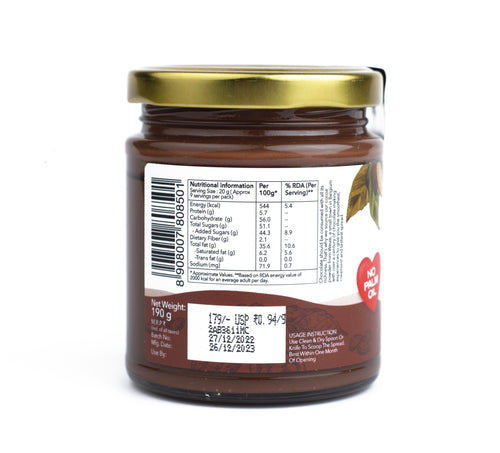 Cocoa Spread | Unique Blend Of Rich Belgian Cocoa Powder | 100% Vegetarian with No Palm Oil | Cold Processed | Small Batches | Italian technology