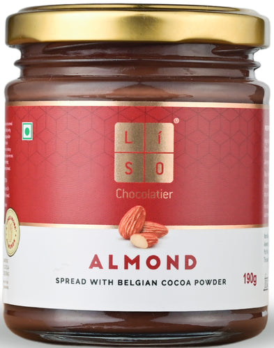 Almond Spread | Belgian Cocoa Powder | More Almonds | Slow Roasted | 100% Vegetarian with No Palm Oil | Cold Processed | Small Batches